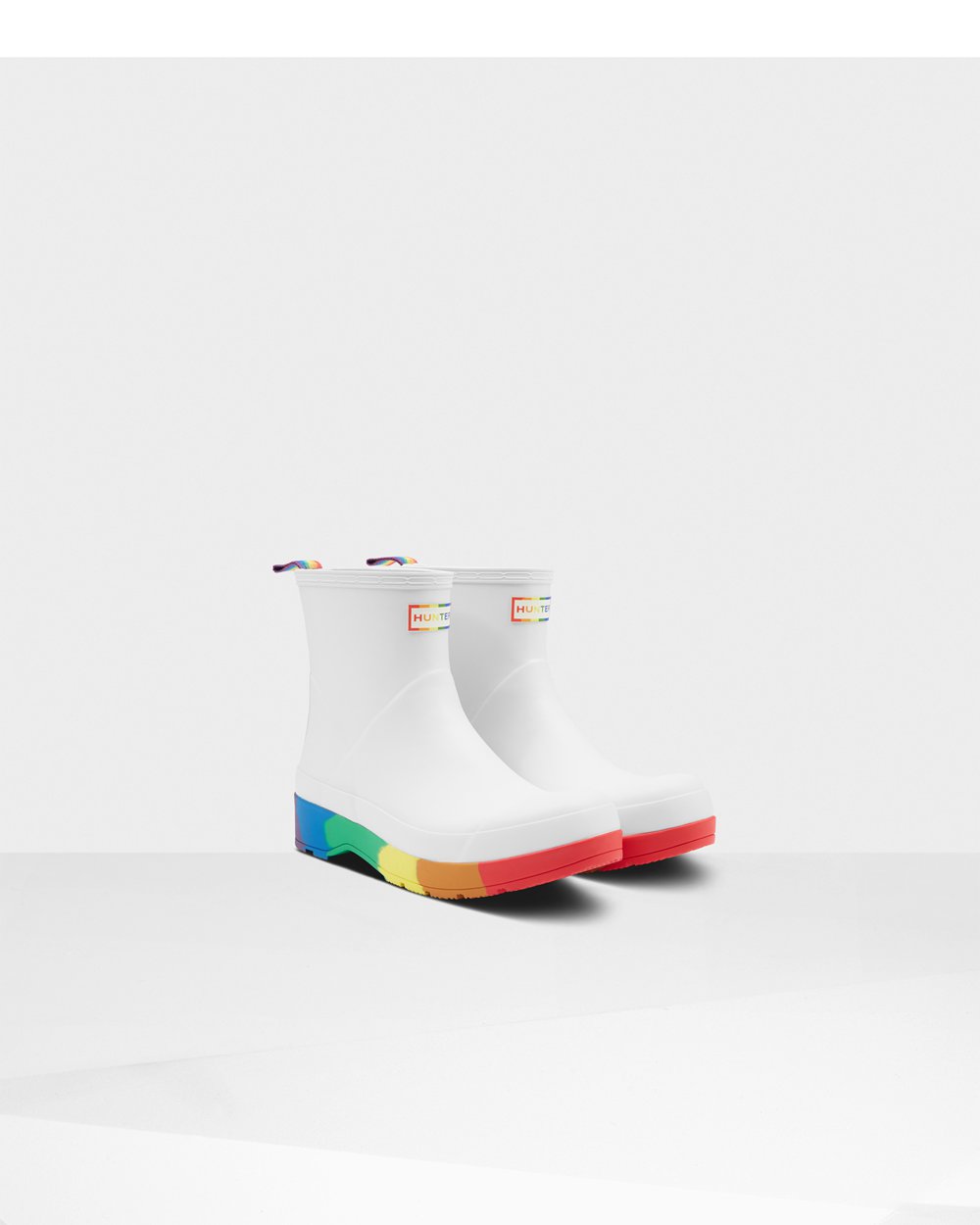 Hunter Original Pride Heeled Rain Play Boots - Discount Mens White - JFWQPL270